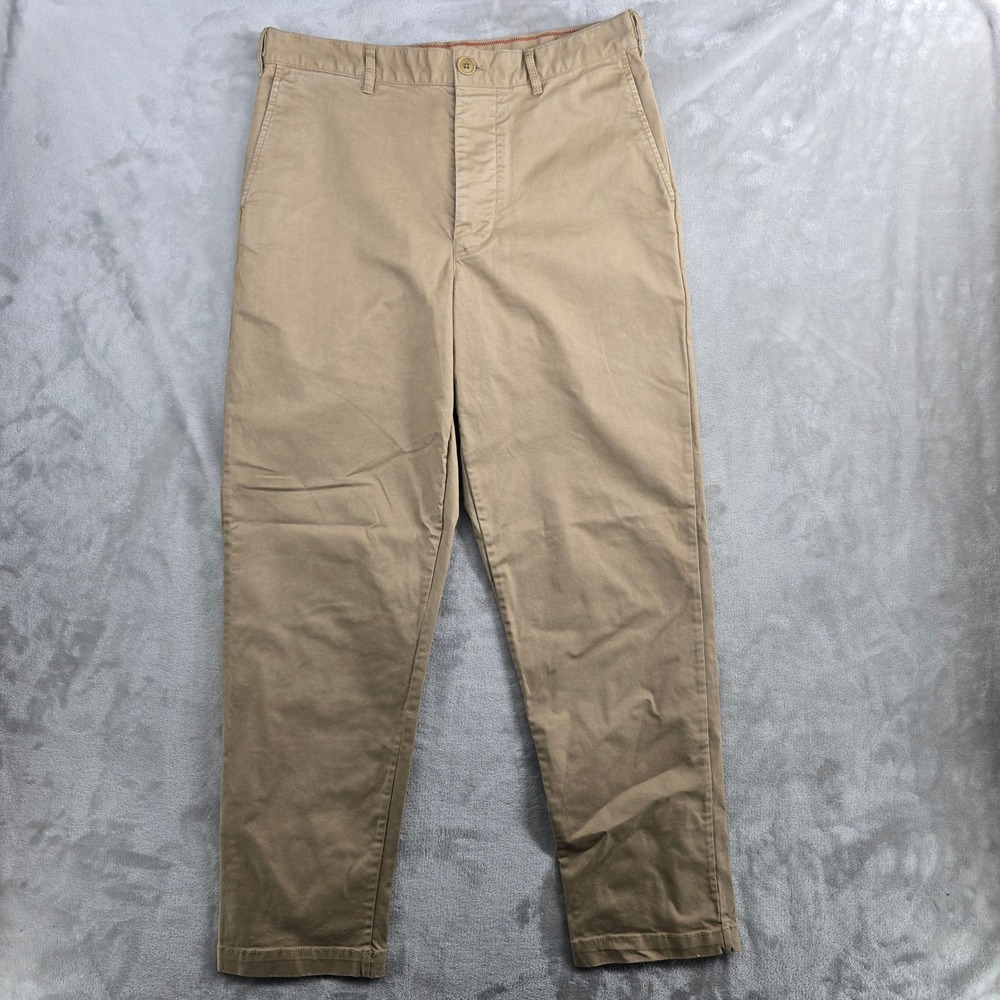 Alex Mill twill Khaki Cotton Flat Front Chino Pants Size‎ 32x29 New